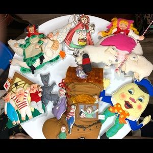 Vintage cloth Christmas ornaments.